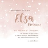 Danksagung Geburt rosa eigenes Foto & Schnee 3