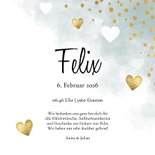 Danksagung zur Geburt Herzen blau & Foto innen 3