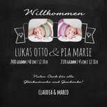 Danksagung zur Geburt Zwillinge Fotos Kreideoptik 3