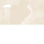 Einadungskarte zur Taufe orangener Regenbogen & Wolken Rückseite