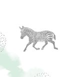 Einladung 1. Kindergeburtstag mit Foto, Zebra und Krone 2