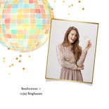 Einladung 21. Geburtstag Discokugel Goldkonfetti mit Foto 2