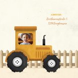 Einladung 3. Kindergeburtstag mit Foto im Traktor 2