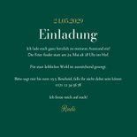 Einladung in Grün Abschiedsfest Fotocollage & Luftschlangen 3