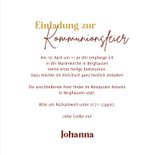 Einladung Kommunion rostbraun, Foto & Gold 3