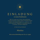 Einladung Konfirmationsfeier dunkelblau Sonne in Gold 3