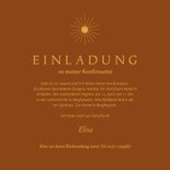 Einladung Konfirmationsfeier rotbraun Sonne in Gold 3