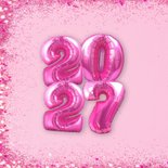 Einladung Silvesterparty 2027 Folienballons pink 2