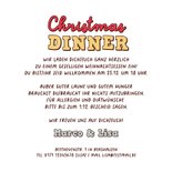Einladung Weihnachtsessen lustiger Weihnachtsmann & Rentier Rückseite