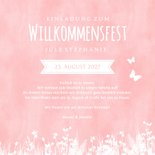 Einladung Willkommensfest Mädchen auf Schaukel 3