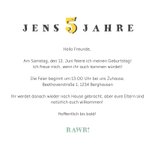 Einladung zum 5. Kindergeburtstag Dinosaurier mit Hut 3