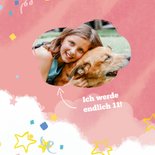 Einladung zum Kindergeburtstag mit Sternchen und Wölkchen 2