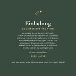 Einladung zur Konfirmation dunkelgrün mit Friedenstaube  3