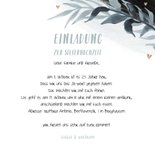 Einladung zur Silberhochzeit botanisch schwarz mit Foto 3