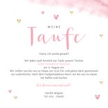 Einladung zur Taufe Aquarell mit Foto, Herzen und Elefant 3