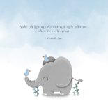 Einladung zur Taufe Elefant & Vögel blau 2