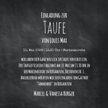 Einladung zur Taufe Kreidelook mit Fotocollage 3