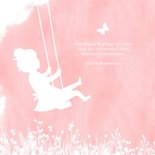 Einladung zur Taufe Mädchen auf Schaukel Aquarell 2