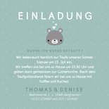 Einladung zur Taufe niedlicher Bär Foto innen 3
