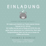 Einladung zur Taufe niedlicher Bär Foto innen 3