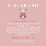 Einladung zur Taufe niedlicher Hase Foto innen 3