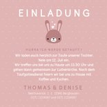 Einladung zur Taufe niedlicher Hase Foto innen 3