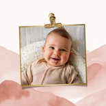 Einladung zur Taufe rosa Berge Aquarell 2