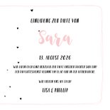 Einladung zur Taufe rosa mit kleinen Herzchen 3