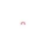 Einladung zur Taufe rosa Regenbogen und Foto Rückseite