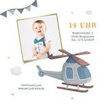 Einladungskarte 1. Geburtstag Flugzeug und Foto 2