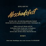 Einladungskarte Abschiedsfest Goldlook Konfetti 3