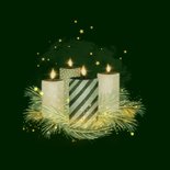 Einladungskarte Adventsfeier geschäftlich 4 Kerzen grün 2