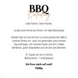 Einladungskarte BBQ Grillfest schwarz weiß Doodles 3