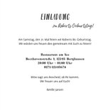 Einladungskarte große Jahreszahl und 2 Fotos 3