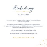 Einladungskarte Hochzeit & Taufe Blau mit Gold 3