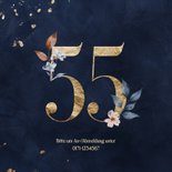 Einladungskarte Hochzeitsjubiläum 55 Jahre Aquarell Blumen 2