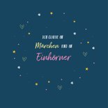 Einladungskarte Kindergeburtstag Einhorn, Herzen und Sterne 2