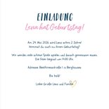 Einladungskarte Kindergeburtstag Einhorn, Herzen und Sterne 3