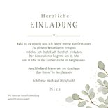 Einladungskarte Konfirmation Eukalyptusblätter 3