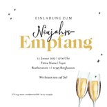 Einladungskarte Neujahrsempfang Schleife & Sektgläser 3