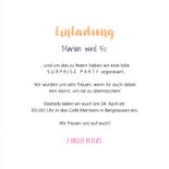 Einladungskarte Party bunte Lichter und zwei Fotos 3