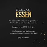 Einladungskarte Weihnachtsessen Goldoptik auf Schwarz 3