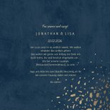 Einladungskarte zur Hochzeit dunkelblau mit Gold & Foto 3