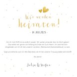 Einladungskarte zur Hochzeit mit Schrift in Goldlook & Foto 3