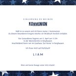 Einladungskarte zur Kommunion Denimlook mit Fotos 3