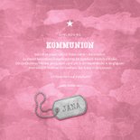 Einladungskarte zur Kommunion rosa Militarylook mit Fotos 3