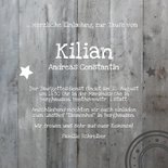 Einladungskarte zur Taufe Foto auf rustikalem Holz 3