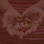 FairTrade-Weihnachtskarte mit Weihnachtsgrippe, geschäftlich Rückseite