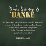 Foto-Dankeskarte geschäftlich Sterne Weihnachten grün 3