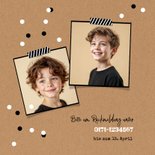 Foto-Einladungskarte Konfetti Kommunion Kraftpapier  2